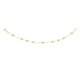 14K Gold Diamond Cut Bead Heart Station Bracelet